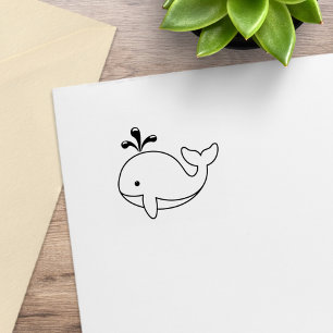Tampons Encreurs Baleine de dessin animé ronde 1x1