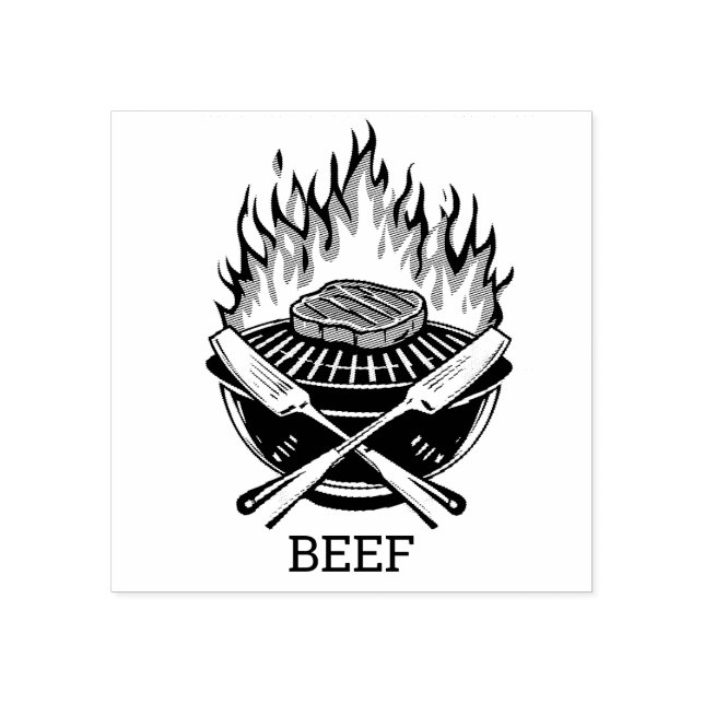 Tampons Encreurs Barbecue personnalisé Mariage choix de repas (Impression)