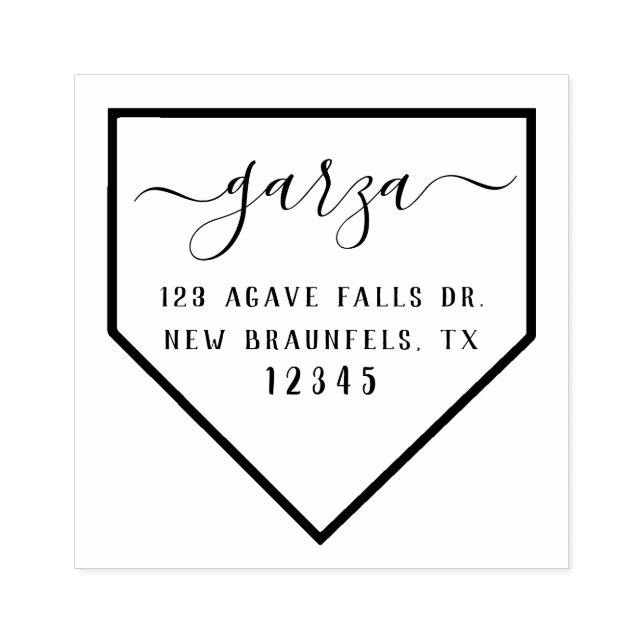 Tampons Encreurs Baseball Diamant Adresse de retour Timbre en caout (Impression)