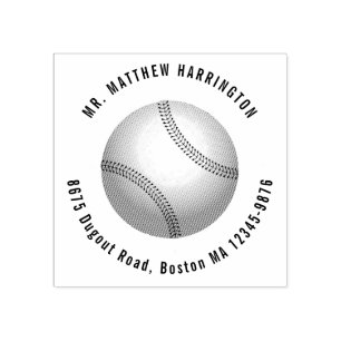Tampons Encreurs Baseball Guards Retourner Adresse Texte Arrondi Ti