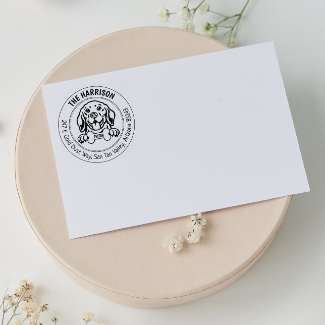 Tampons Encreurs Beagle Dog Retourner l'adresse famille (Créateur téléchargé)