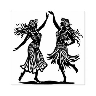 Tampons Encreurs Beau Hula Dancer Hawaiian Timbre en caoutchouc