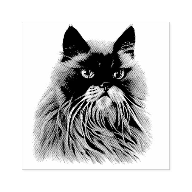 Tampons Encreurs Beau Portrait de chat persan (Impression)