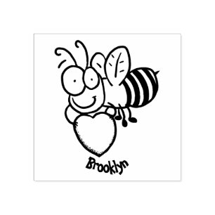 Tampons Encreurs Belle abeille drôle avec dessin animé du coeur