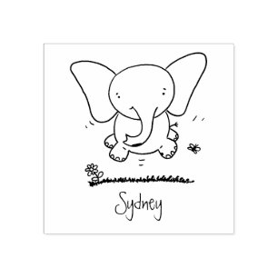 Tampons Encreurs Belle adorable dessin d'éléphant bébé