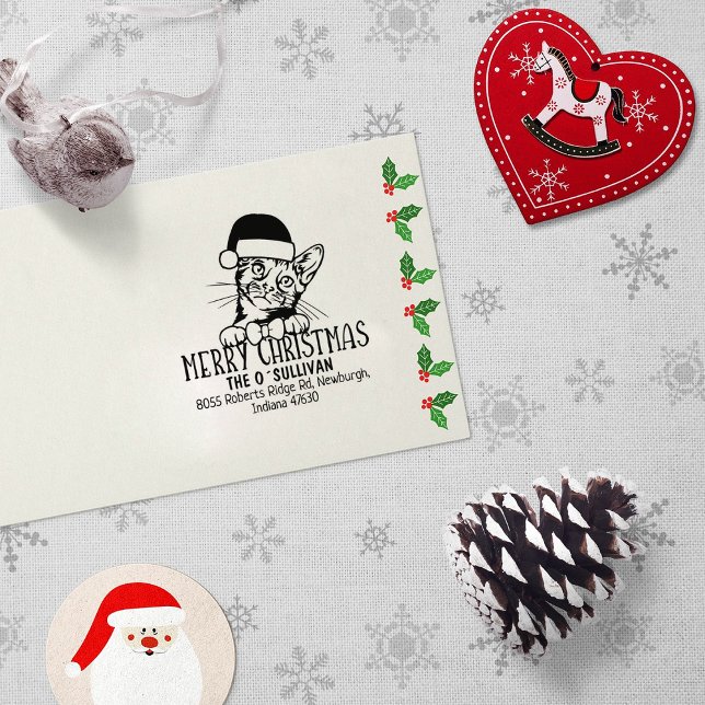 Tampons Encreurs Bengale Chat Retour Adresse Noël (Créateur téléchargé)