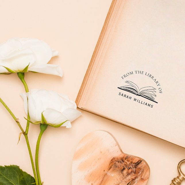 Tampons Encreurs Bibliothèque classique élégant Livres Nom personna (Créateur téléchargé)