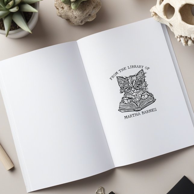 Tampons Encreurs Bibliothèque de chats Vintage (Créateur téléchargé)