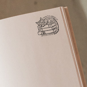 Tampons Encreurs Bibliothèque de chats vintage mignonne