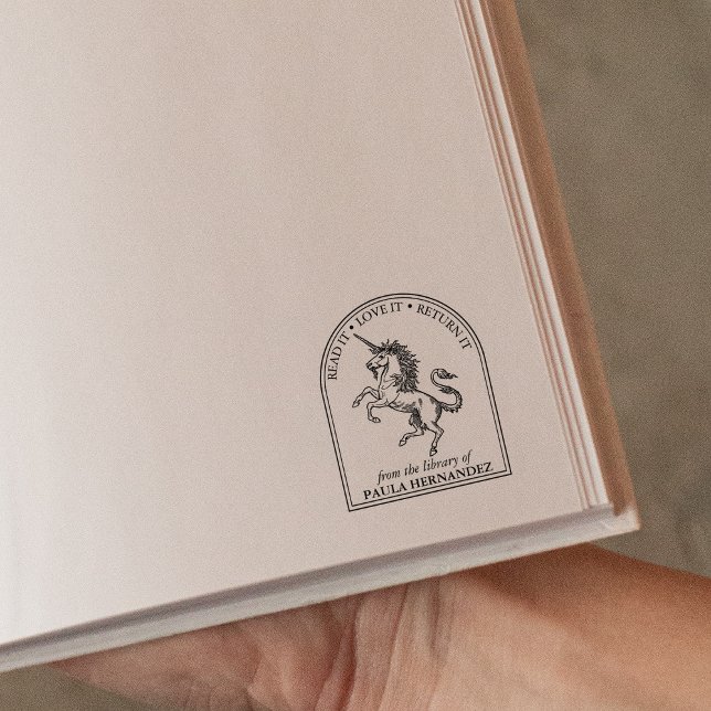 Tampons Encreurs Bibliothèque de licorne fantastique de la biblioth (Créateur téléchargé)