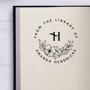 Tampons Encreurs Bibliothèque de livre personnalisée élégante initi