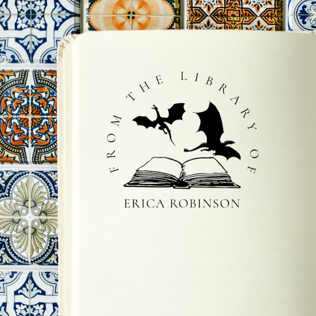 Tampons Encreurs Bibliothèque de noms personnalisés du livre Dragon (Créateur téléchargé)