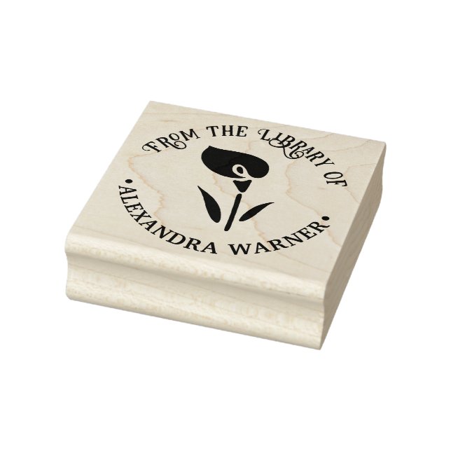 Tampons Encreurs Bibliothèque de silhouette de calla élégant Nom du (Tampon)