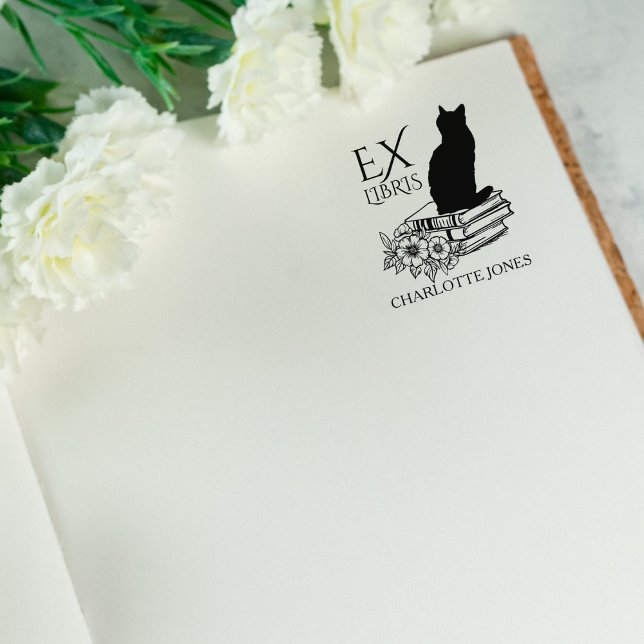 Tampons Encreurs Bibliothèque Moderne Chat, Livre  (Créateur téléchargé)