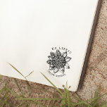 Tampons Encreurs Bibliothèque vintage de tournesol Livre Ex Libris<br><div class="desc">Ce timbre en caoutchouc "Ex Libris" présente un tournesol vintage portant un nom personnalisé.</div>