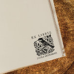 Tampons Encreurs Bibliothèque Vintage Ex Libris Oiseau<br><div class="desc">Ce tampon en caoutchouc "Ex Libris" présente un oiseau vintage avec un nom personnalisé.</div>