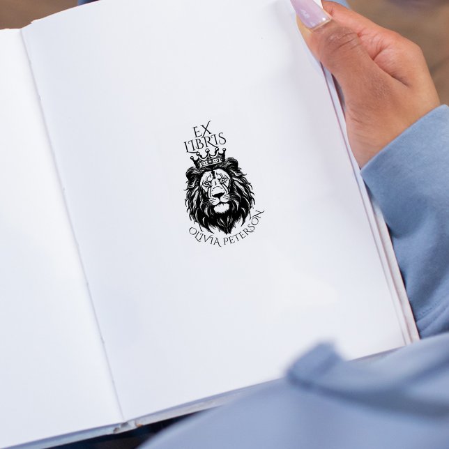 Tampons Encreurs Bibliothèque vintage King Lion Ex Libris (Créateur téléchargé)
