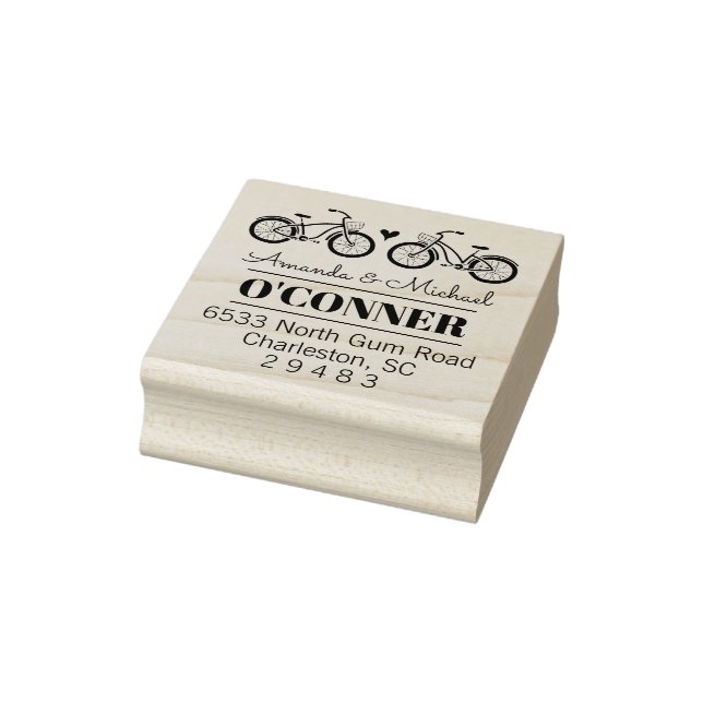 Tampons Encreurs Bicyclettes Couple Timbre pour mariage Adresse de  (Tampon)