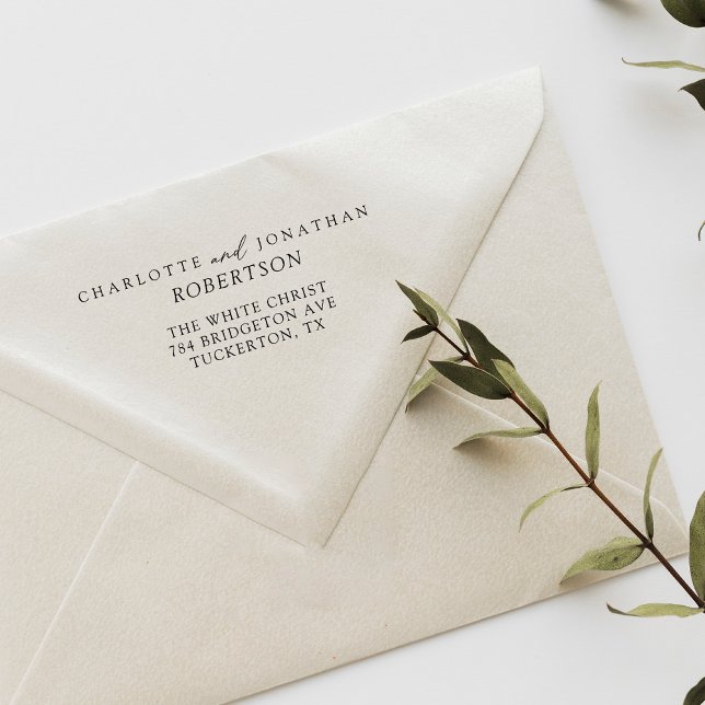 Tampons Encreurs Black and White Simple Modern Address (Créateur téléchargé)