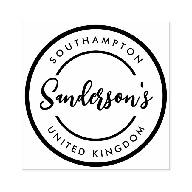 Tampons Encreurs Black White City Ville Lieu Nom Endroit Cercle (Impression)