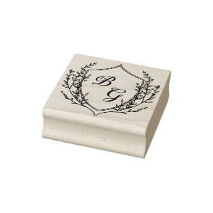 Tampons Encreurs Blason de mariage à monogramme classique