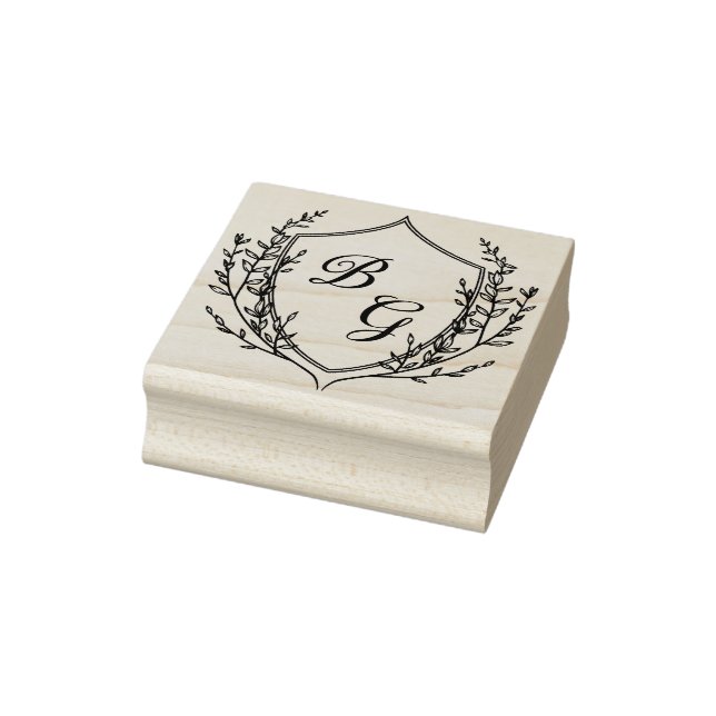 Tampons Encreurs Blason de mariage à monogramme classique (Tampon)