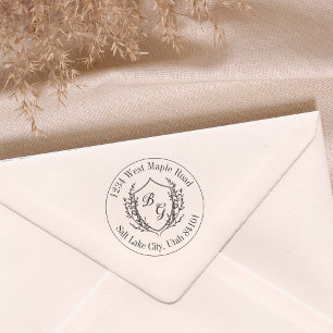 Tampons Encreurs Blason de mariage à monogramme classique