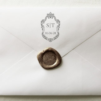 Tampons Encreurs Blason Monogramme Mariage Vintage Français