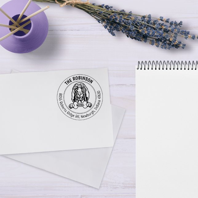 Tampons Encreurs Bloodhound Dog Adresse de retour (Créateur téléchargé)