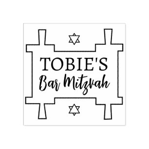 Tampons Encreurs BM Bat ou Bar Mitzvah Torah Timbre en caoutchouc