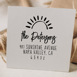 Tampons Encreurs Boho Sun Modern Nom De Famille Mignonne Adresse De