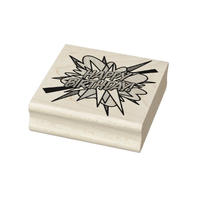 Tampons Encreurs BONJOUR D'ANNIVERSAIRE amusant Retro Comic Book (Tampon)