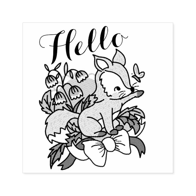 Tampons Encreurs Bonjour mignonne Fox (Impression)