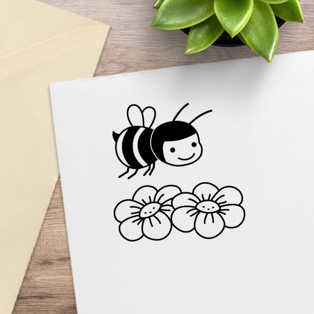 Tampons Encreurs Bonne abeille et fleurs (Créateur téléchargé)