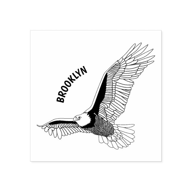 Tampons Encreurs Bonne illustration de dessin d'aigle à chauve-sour (Impression)