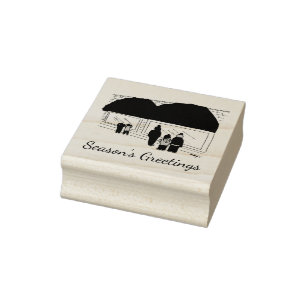 Tampons Encreurs Bonnes Fêtes NYC Fenêtre de Noël Shopping