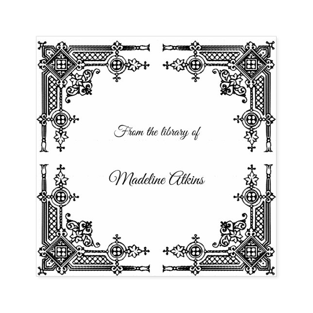 Tampons Encreurs Bookplate de cadre victorien de la bibliothèque de (Impression)