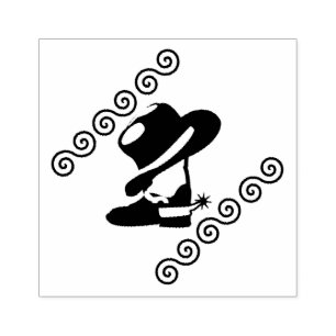 Tampons Encreurs Boot de cowboy et Casquette de l'incrustation de b