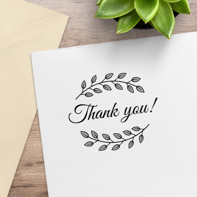 Tampons Encreurs Botanical Wreath Top Bottom Thank You (Créateur téléchargé)