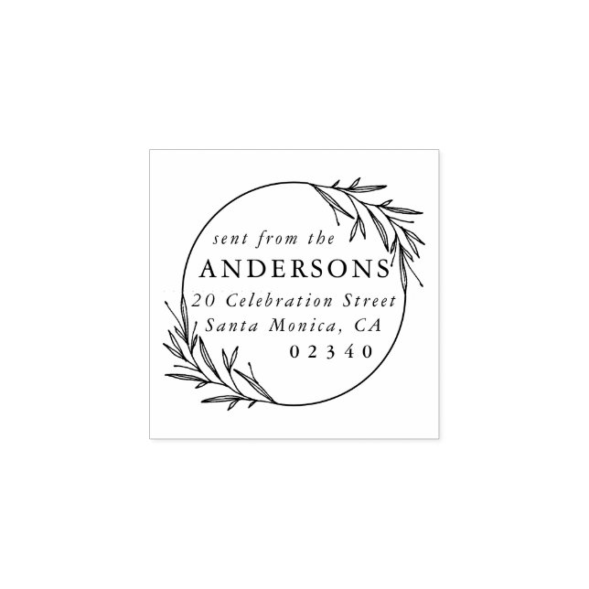 Tampons Encreurs Botanique Classique Envoyé À Partir Du Nom Adresse (Impression)