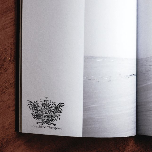 Tampons Encreurs Bouclier Royal Vintage Ex Libris personnalisé, Liv (Créateur téléchargé)
