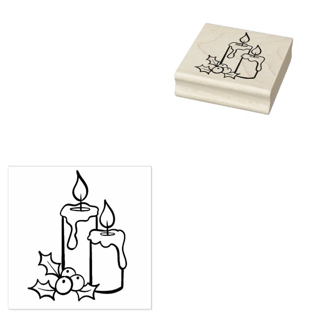 Tampons Encreurs Bougies de Noël (Tamponné)