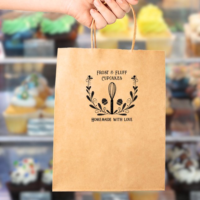 Tampons Encreurs Boulangerie à couronne florale Timbre à Whisk et C (Créateur téléchargé)