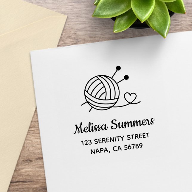 Tampons Encreurs Boule de Tricot Yarn Craft Adresse (Créateur téléchargé)