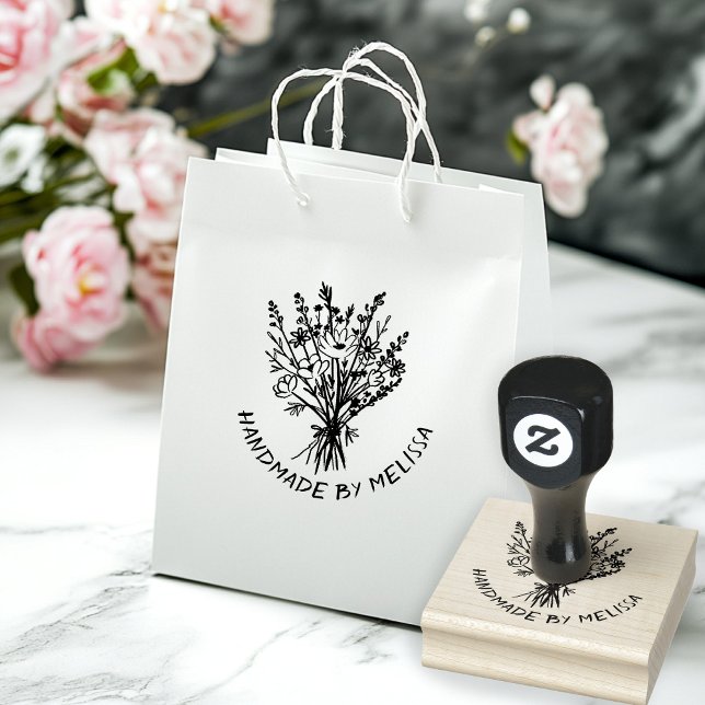 Tampons Encreurs Bouquet fleur sauvage PERSONNALISÉ (Wildflower Bouquet Handmade DIY Gifts Crafts CUSTOM Personalized Rubber Stamp
)