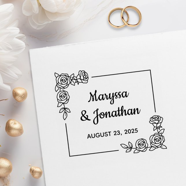 Tampons Encreurs Bouquet Fleurs Roses du coin Anniversaire Mariage (Créateur téléchargé)