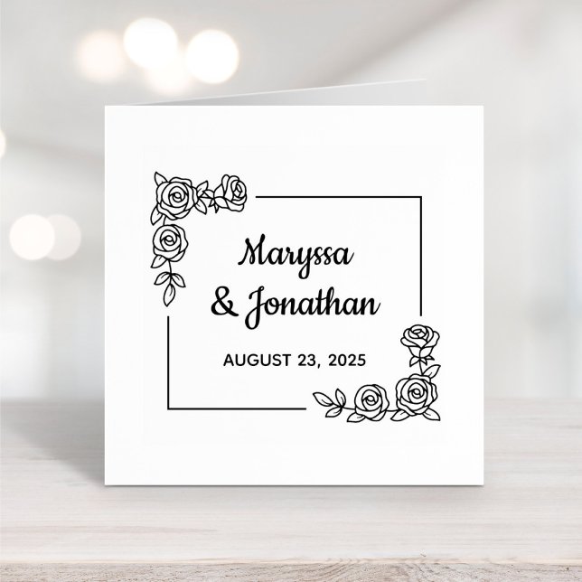 Tampons Encreurs Bouquet Fleurs Roses du coin Anniversaire Mariage (Créateur téléchargé)