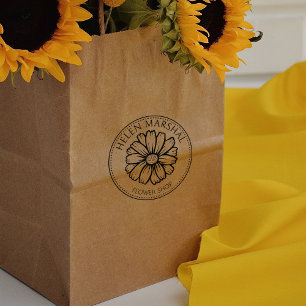 Tampons Encreurs Boutique Fleur Moderne, Petite Entreprise Personna