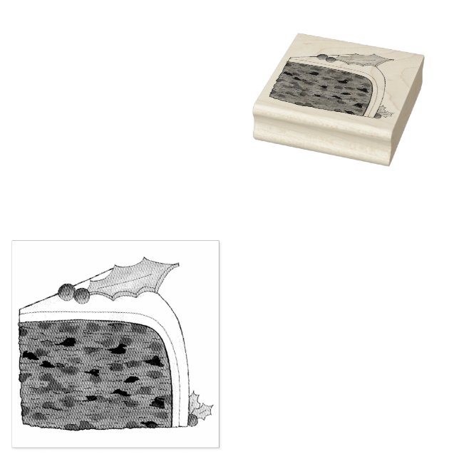 Tampons Encreurs British Christmas Cake Slice Festive Gastronomie d (Tamponné)