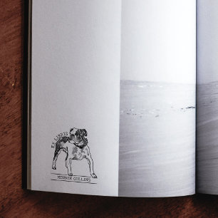 Tampons Encreurs Bulldog Vintage Ex Libris Livre Bibliothèque 